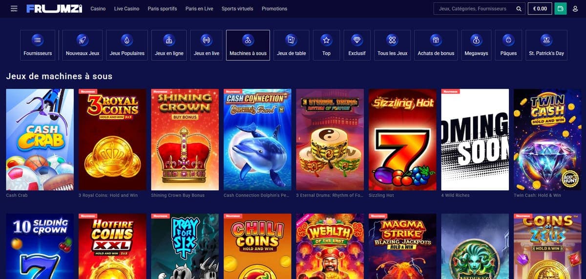 Machines à sous Frumzi Casino