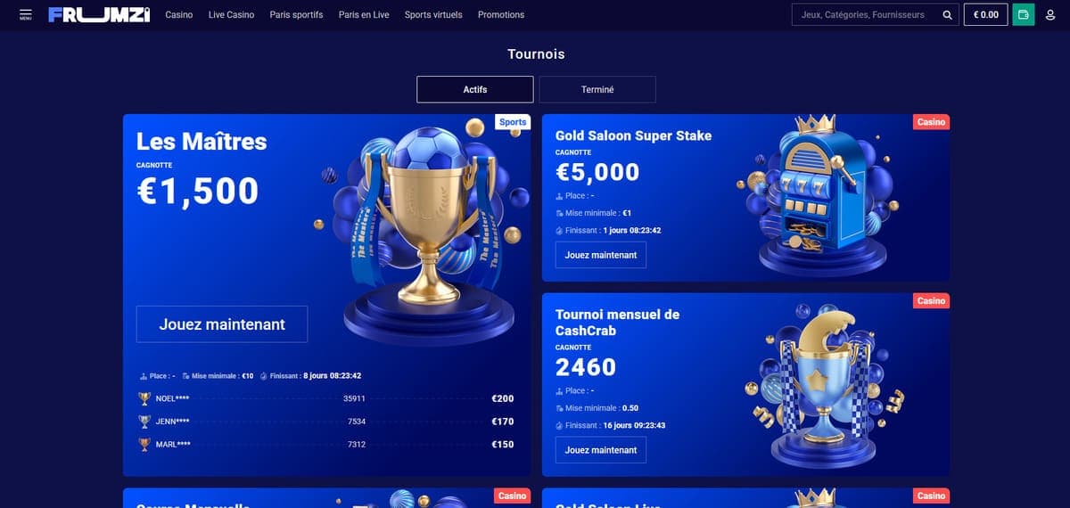 Tournois Frumzi Casino