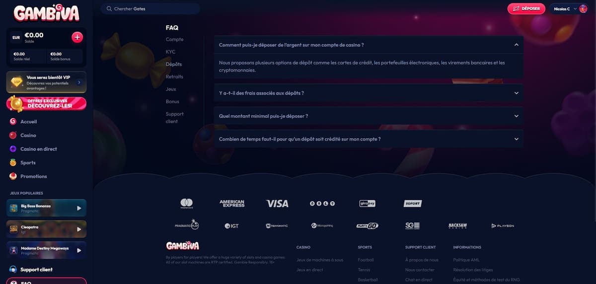 FAQ Gambiva Casino
