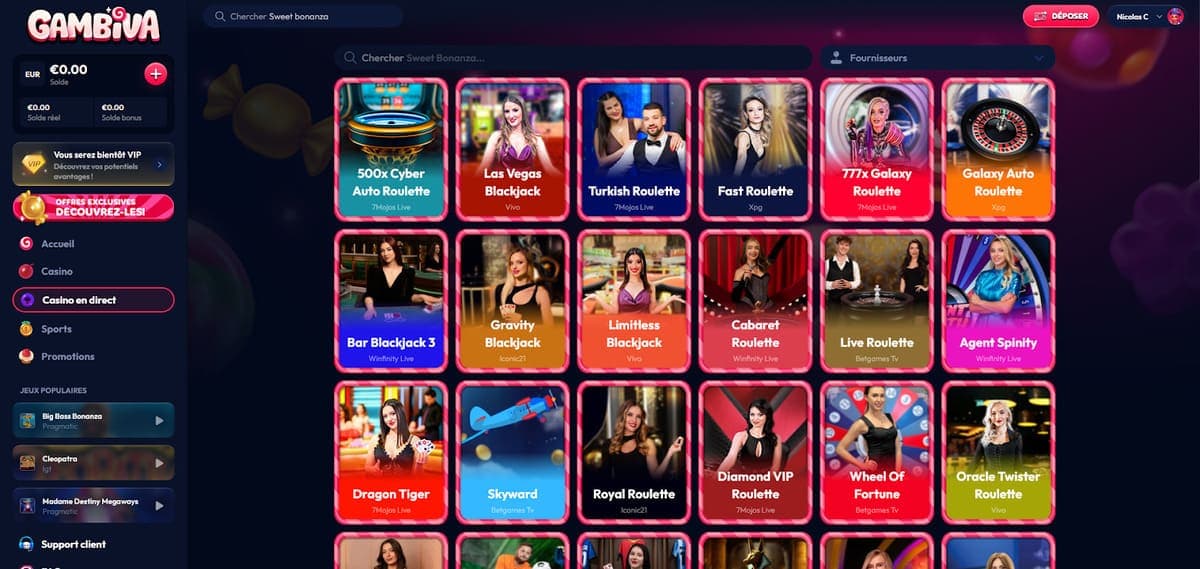 Casino live Gambiva Casino