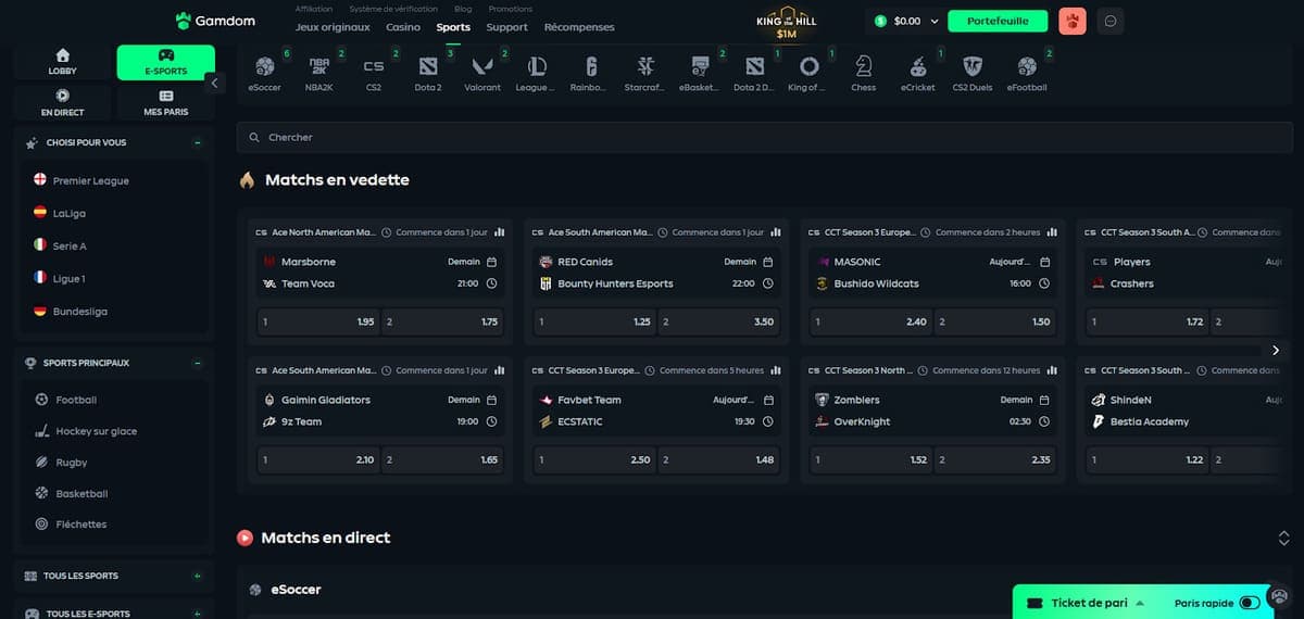 E-sports Gamdom Casino
