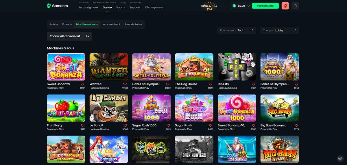 Machines à sous Gamdom Casino