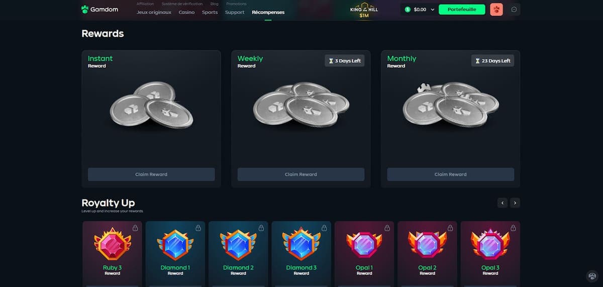 Rewards Gamdom Casino