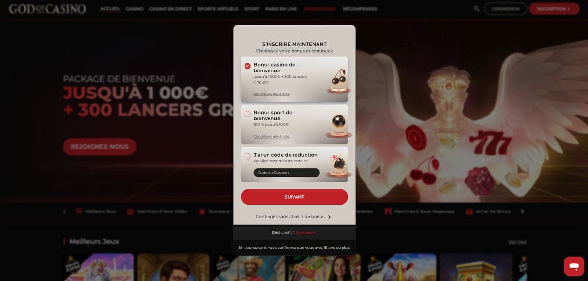 Inscription God of Casino