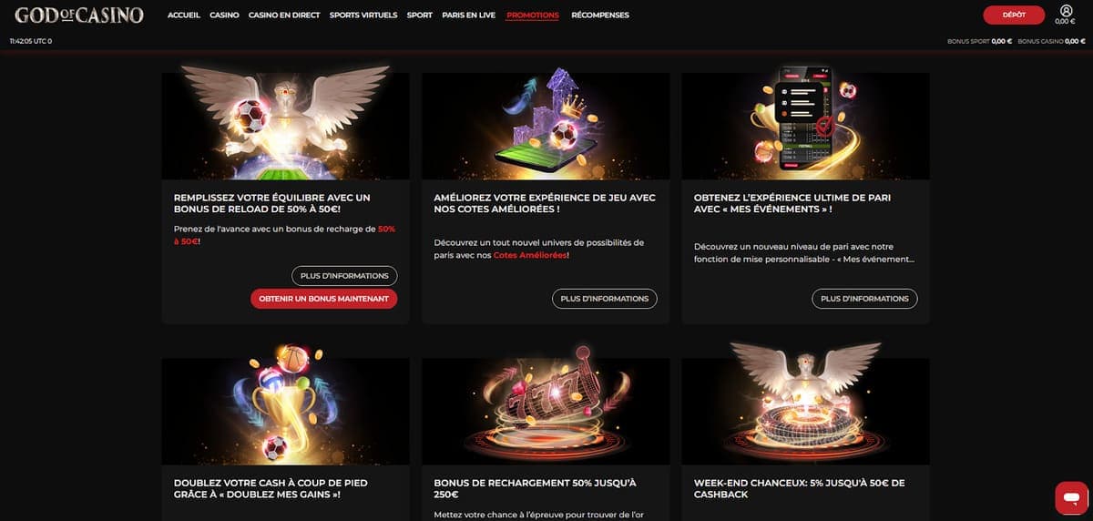 Promotions God of Casino