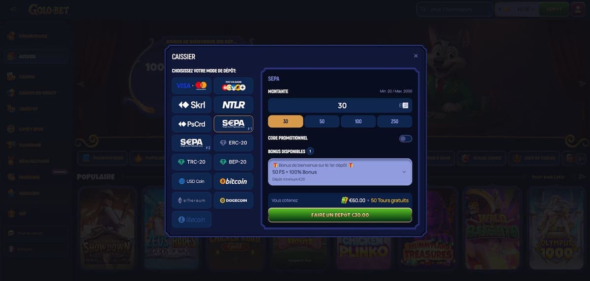 Depot Golobet Casino