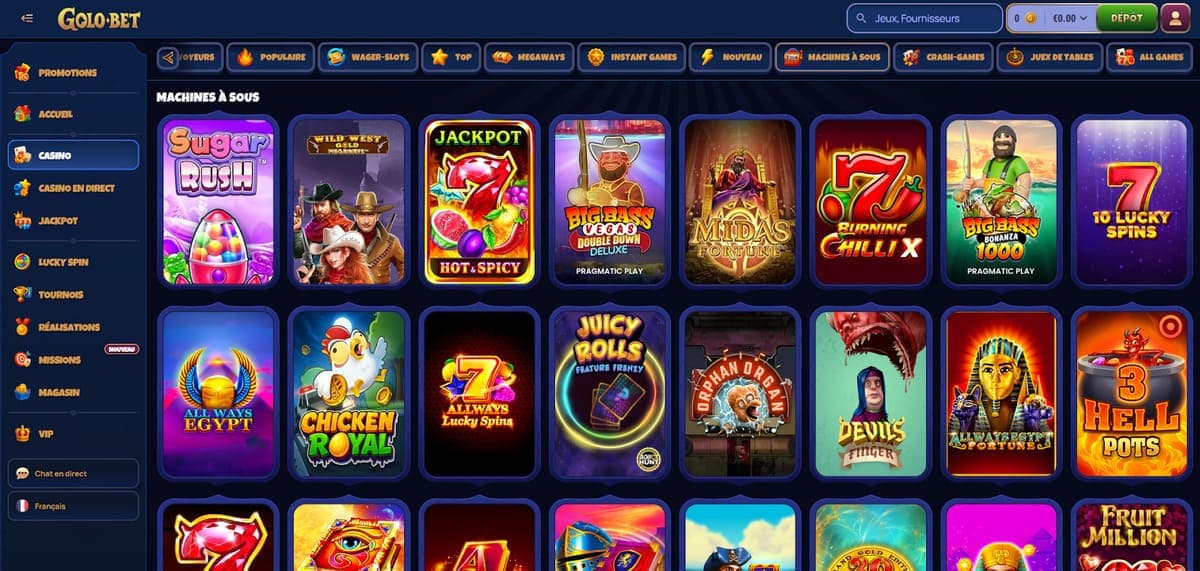 Machines à sous Golobet Casino