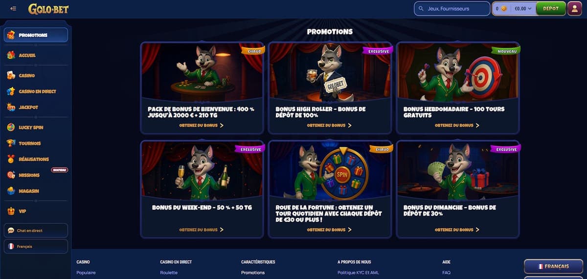 Promotions Golobet Casino