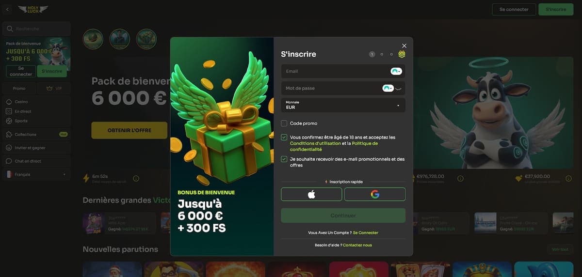 Inscription Holyluck Casino