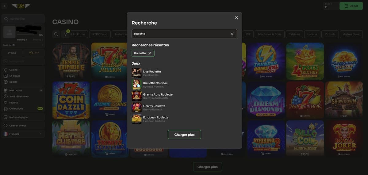 Jeux de table Holyluck Casino