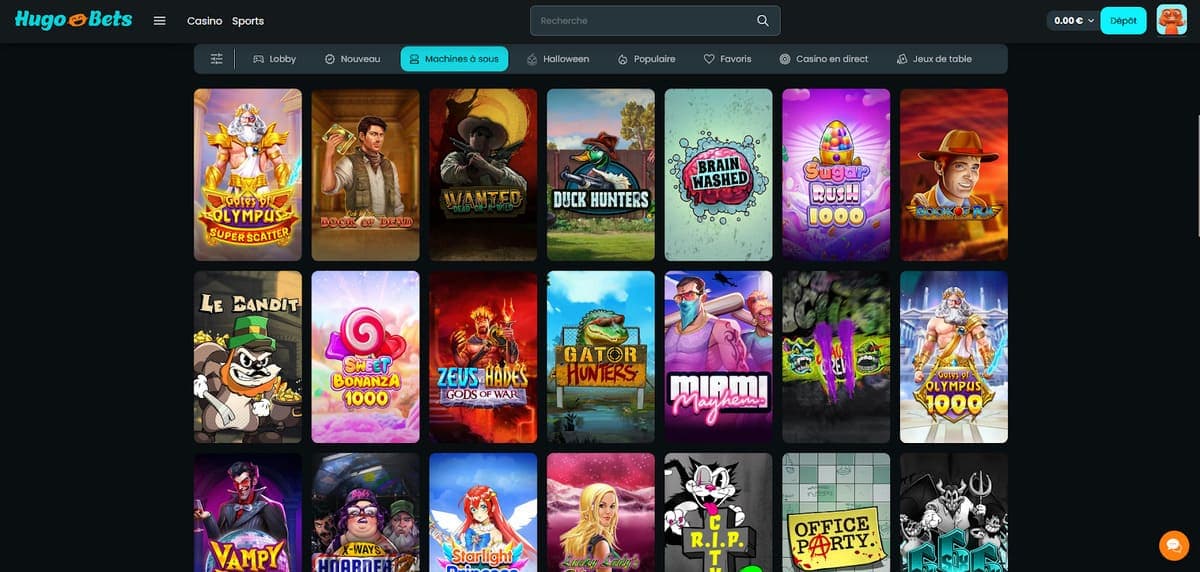 Machines à sous Hugo Bets Casino