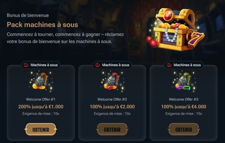 Bonus bienvenue Kingdom Casino