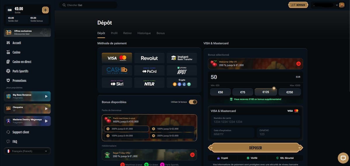 Dépôt Kingdom Casino