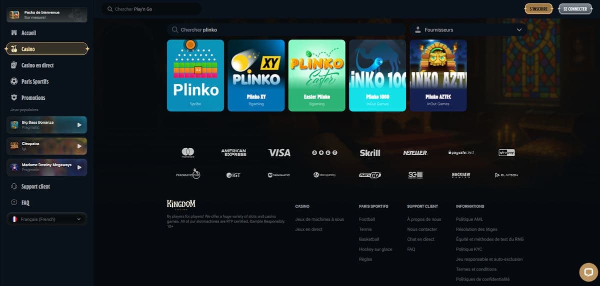 Recherche Kingdom Casino