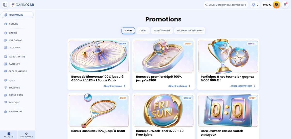 Promotions CasinoLab
