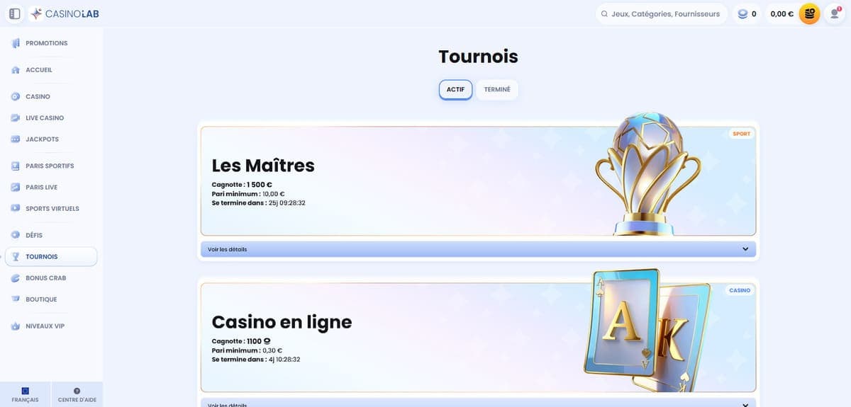 Tournois CasinoLab