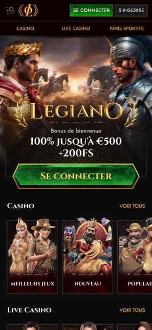 Legiano Casino application