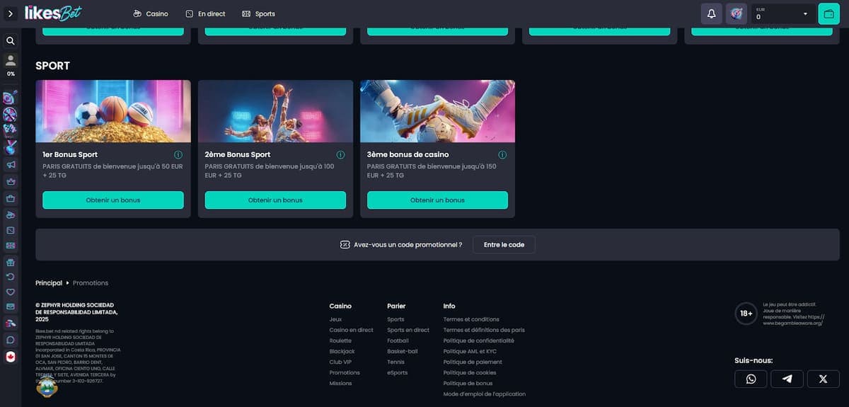 Bonus sport Likes.Bet Casino