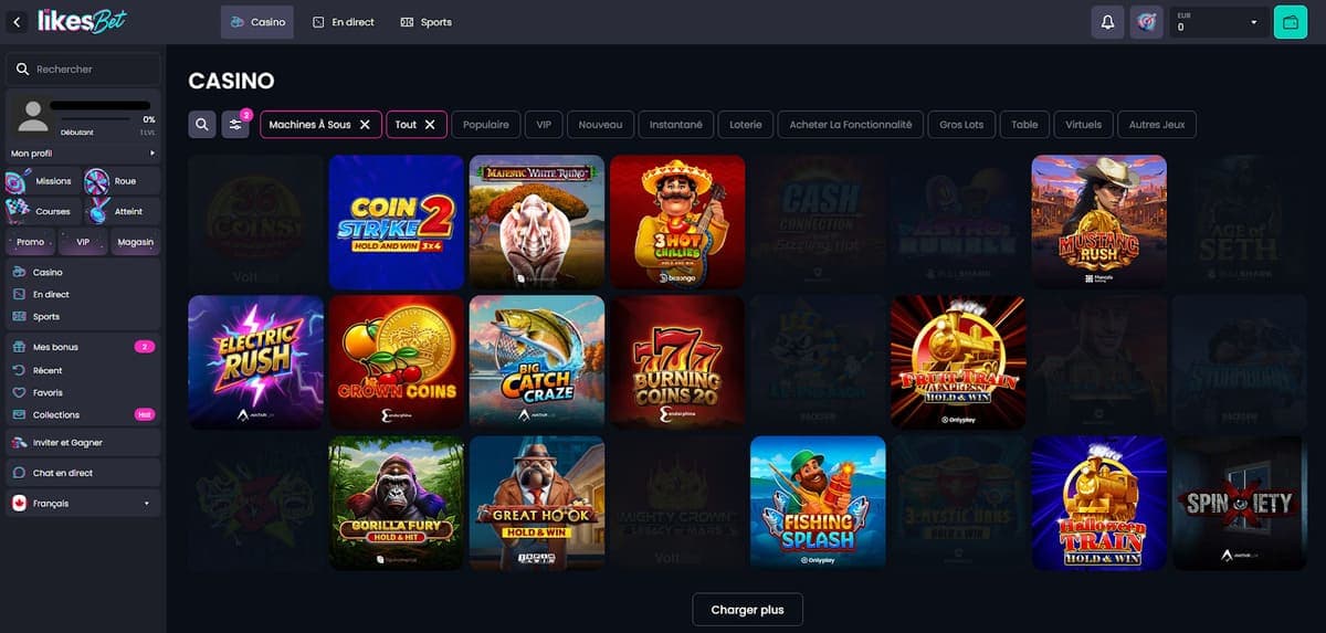 Machines à sous Likes.Bet Casino