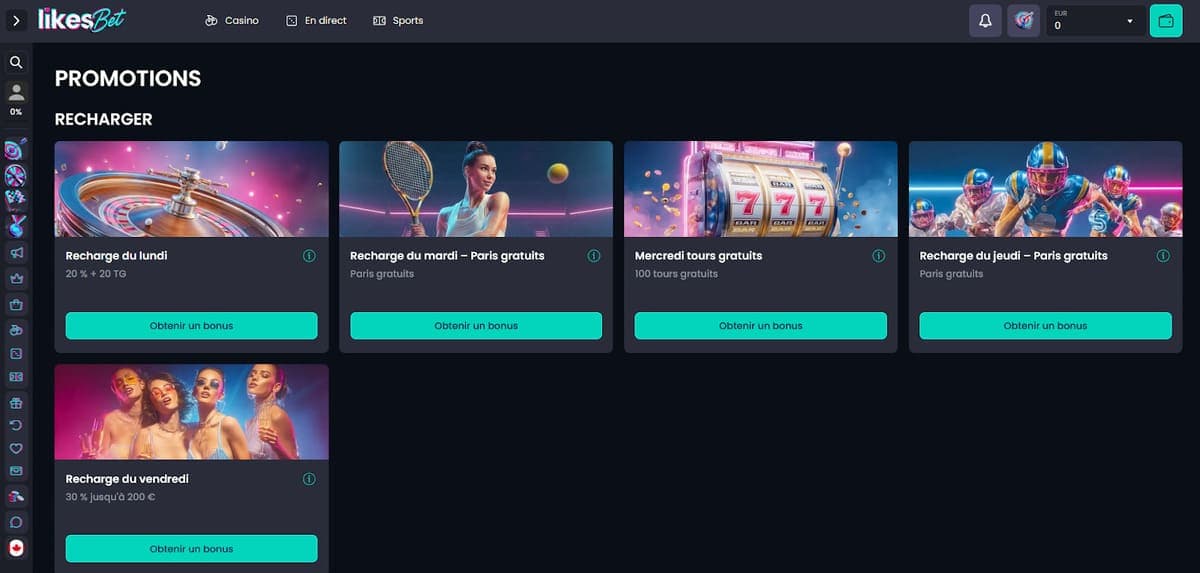 Promotions Likes.Bet Casino