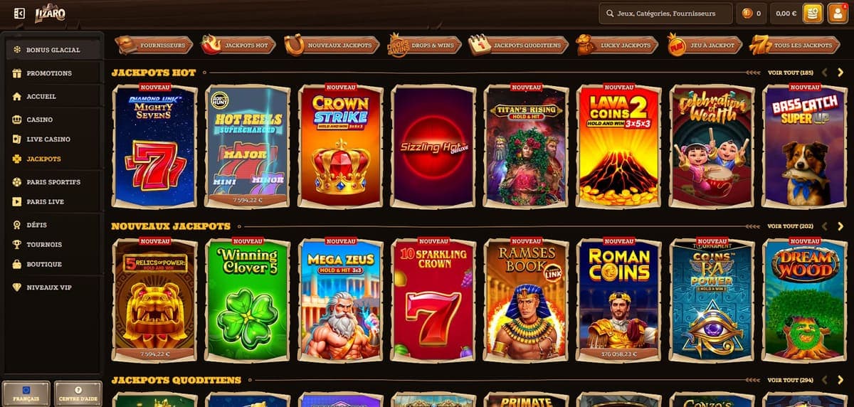 Jackpots Lizaro Casino