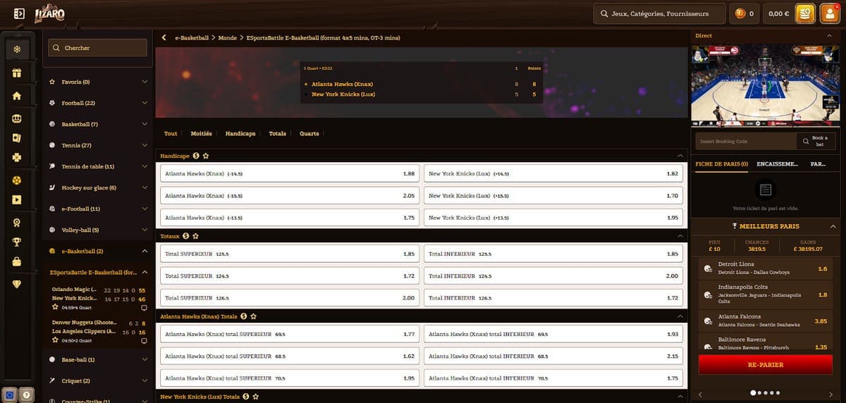 Paris en direct Lizaro Casino