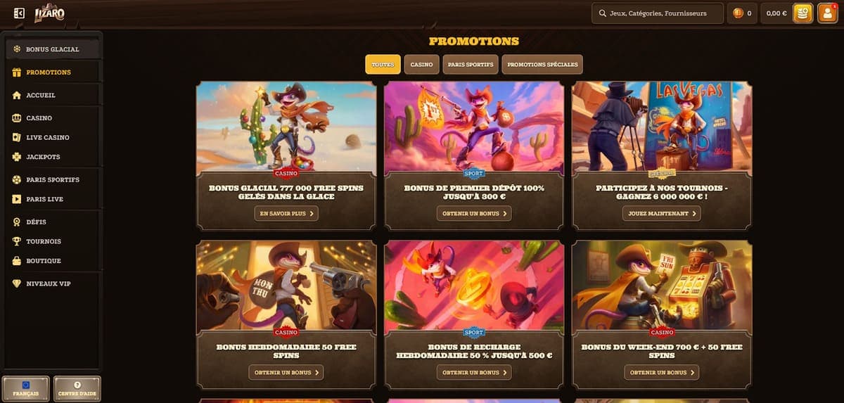 Promotions Lizaro Casino