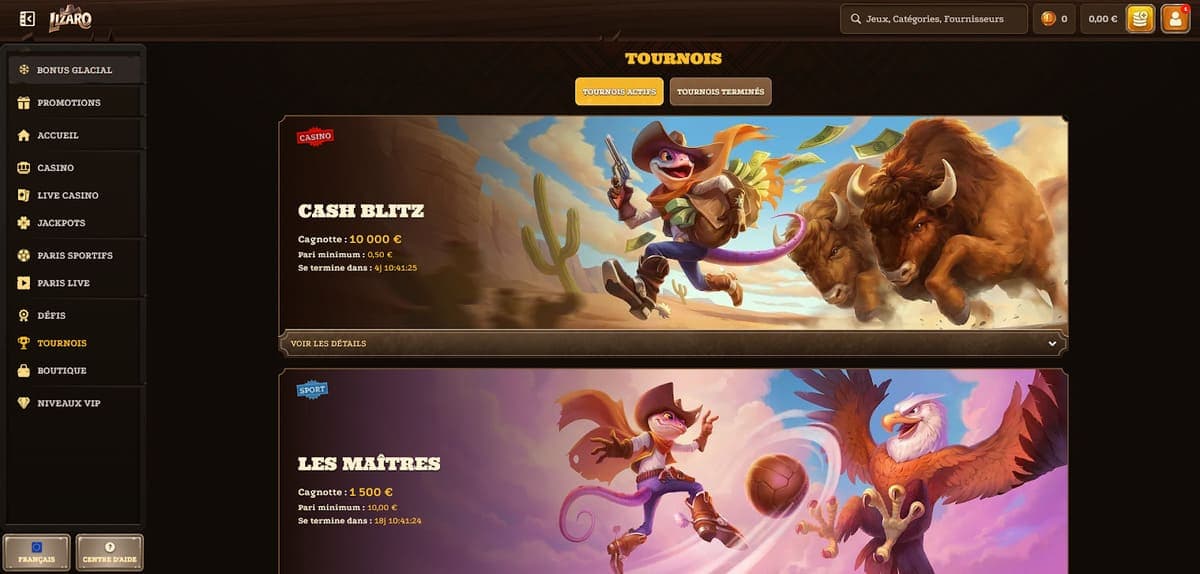 Tournois Lizaro Casino