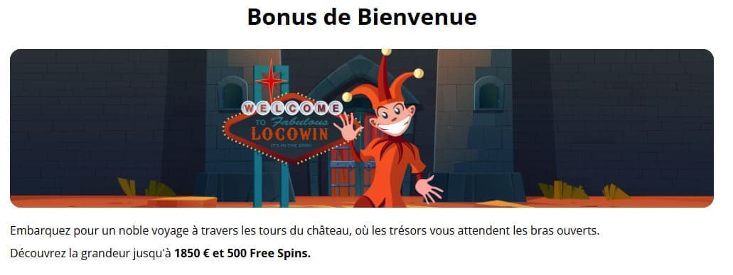 Bonus de bienvenue LocoWin