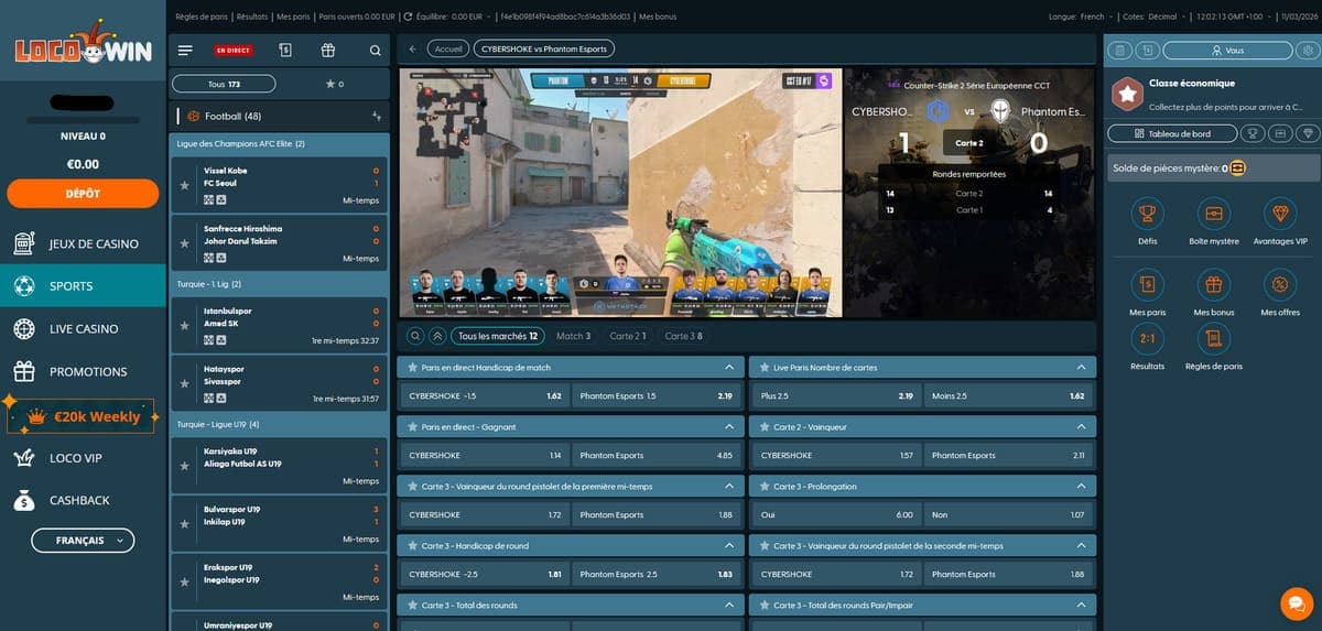 Paris sportifs LocoWin Casino