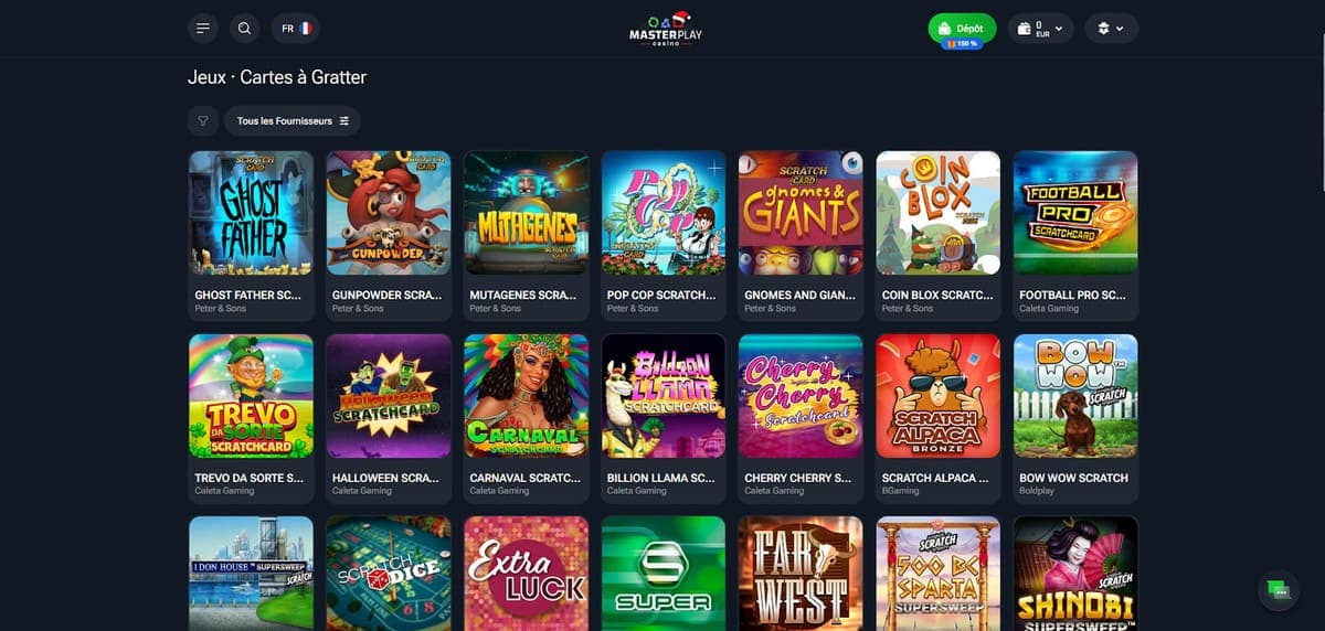 Cartes à gratter MasterPlay Casino