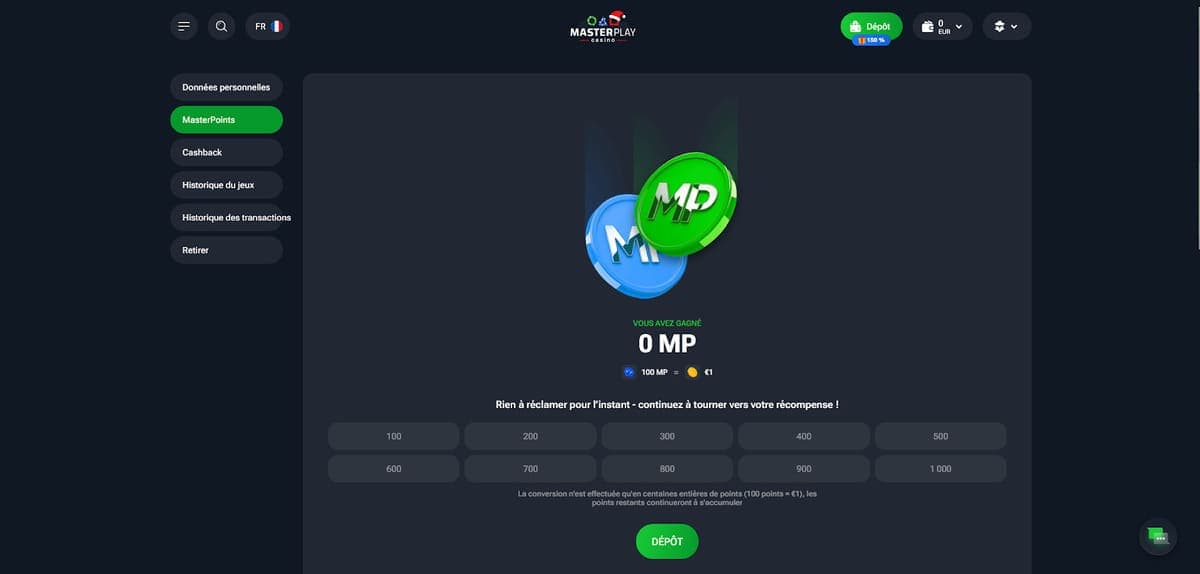 Masterpoints MasterPlay Casino