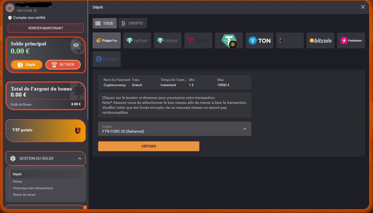 Dépôt Maxibet Casino