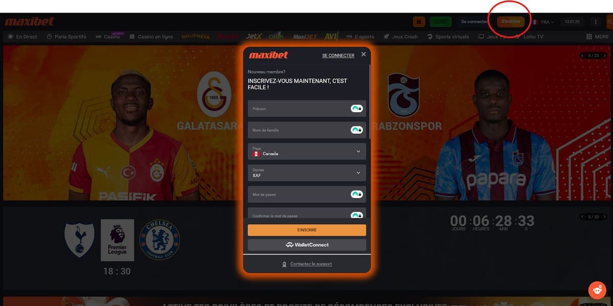 Inscription Maxibet Casino