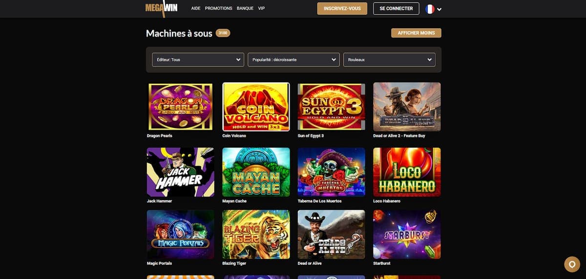 Machines à sous Mega Win Casino