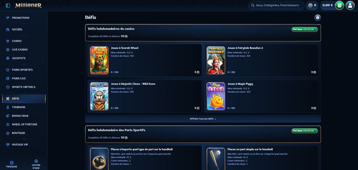 Défis Millioner Casino