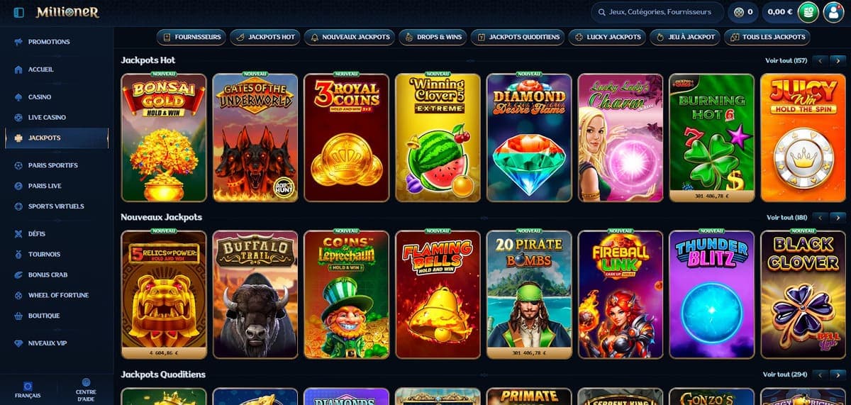 Jackpots Millioner Casino