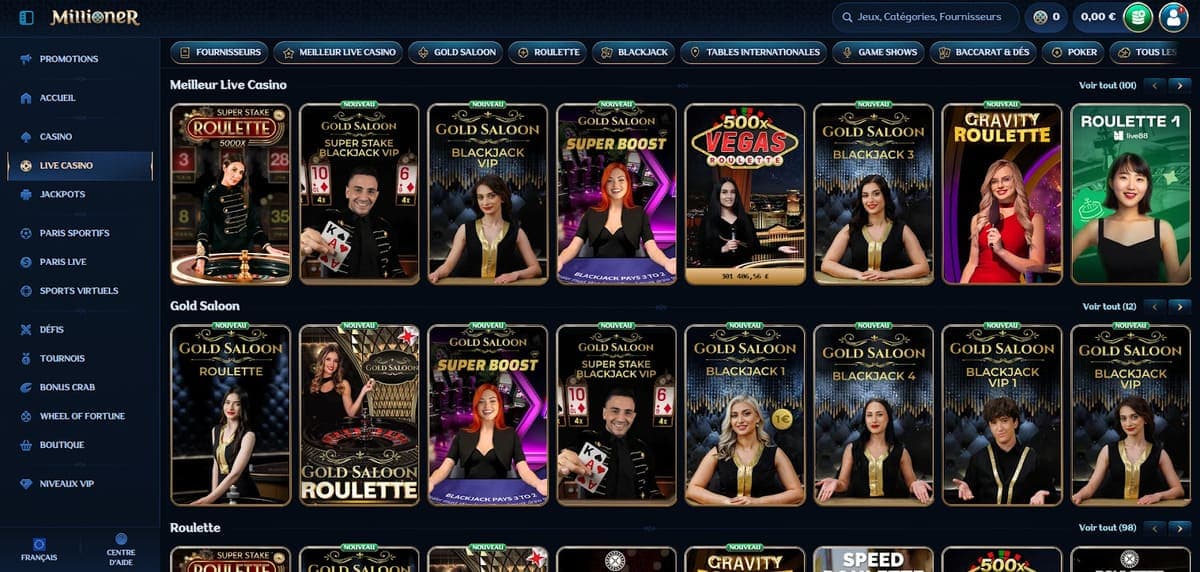 Casino live Millioner Casino