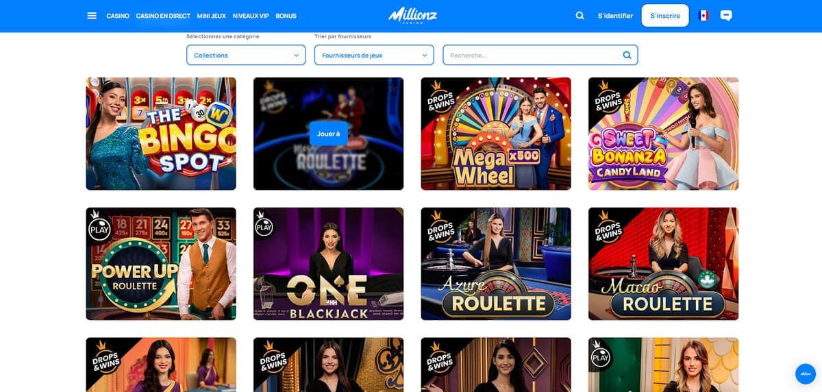 Casino en direct Millionz Casino
