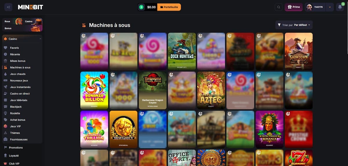 Machines à sous Minebit Casino