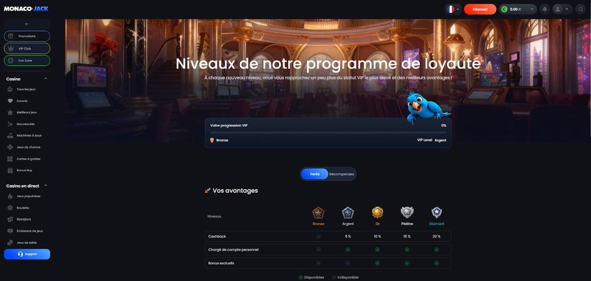 Club VIP Monaco Jack Casino