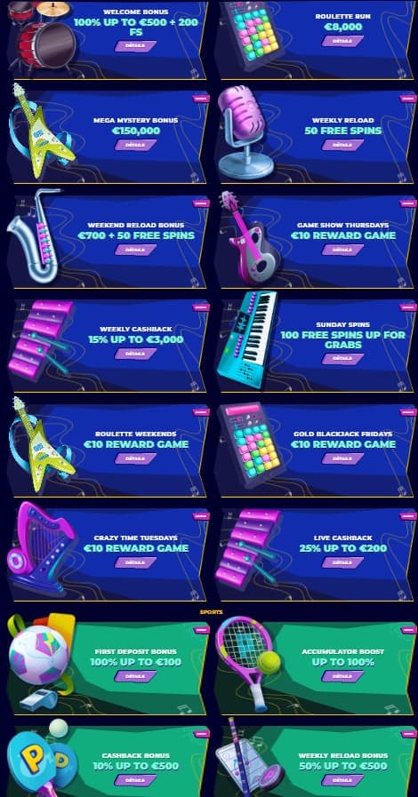Bonus et promotions MrPacho casino