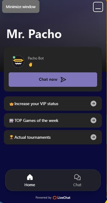 Début support client MrPacho casino