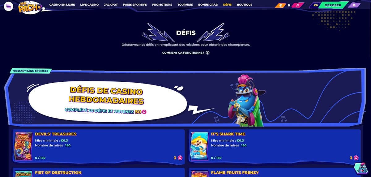 Défis MrPacho Casino