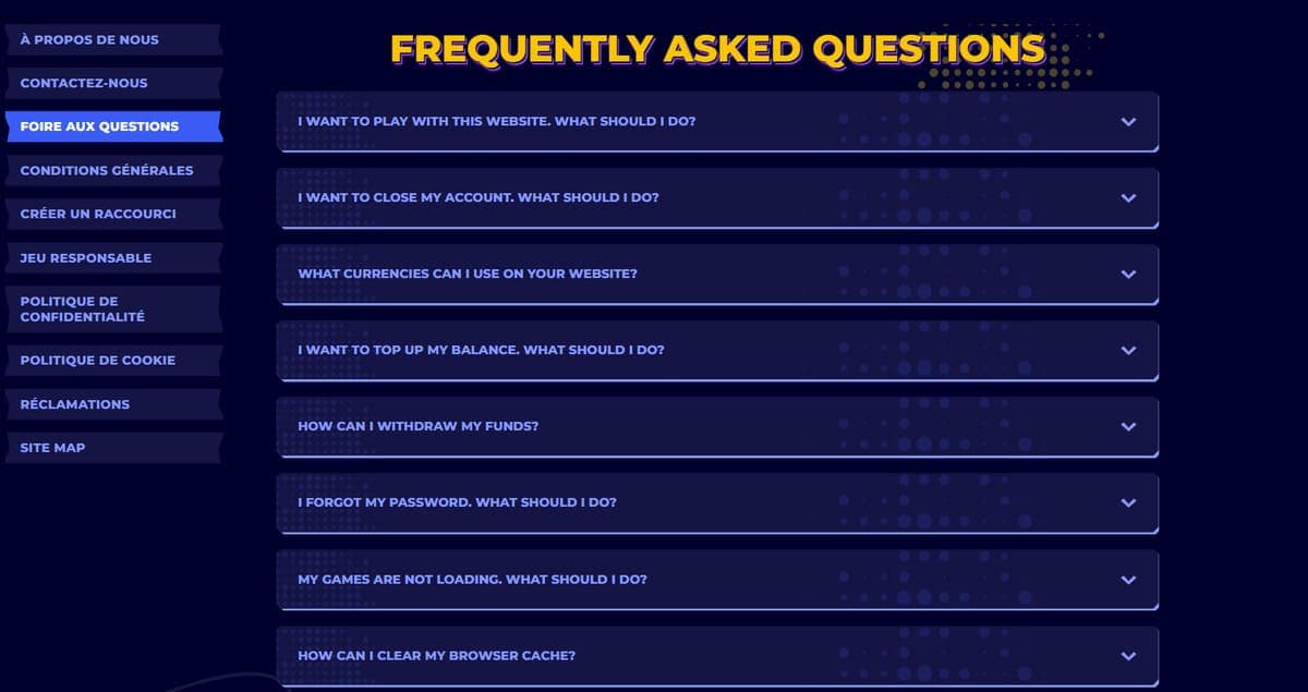 FAQ MrPacho casino