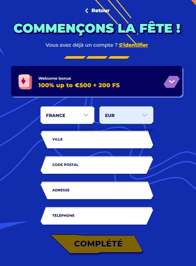Inscription étape 3 MrPacho casino