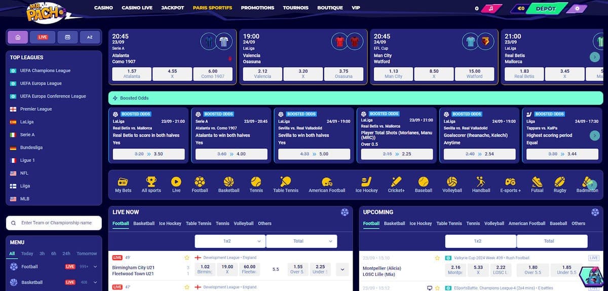 Pari sportif MrPacho casino