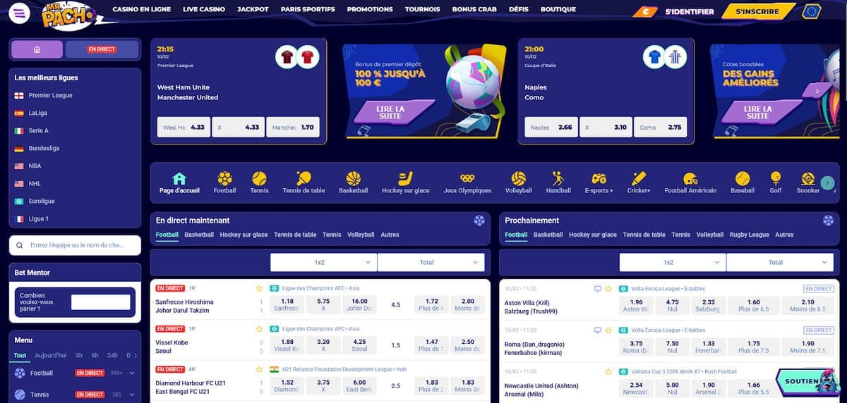 Paris sportifs MrPacho Casino