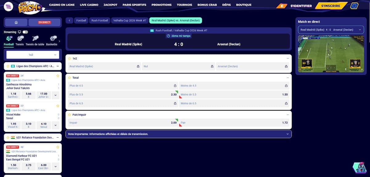 Sport virtuel MrPacho Casino