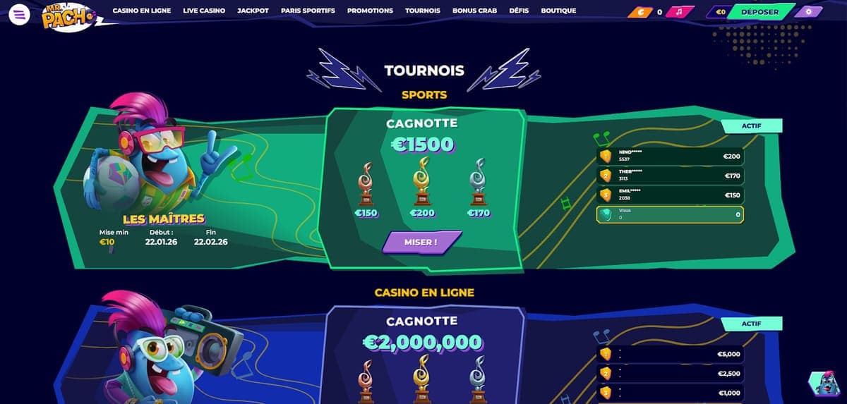 Tournois MrPacho Casino